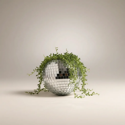 Disco Ball Hanging Planter Mirror Reflection Boho Chic Flower Pot Indoor Decor | IREN Interior-IREN Interior