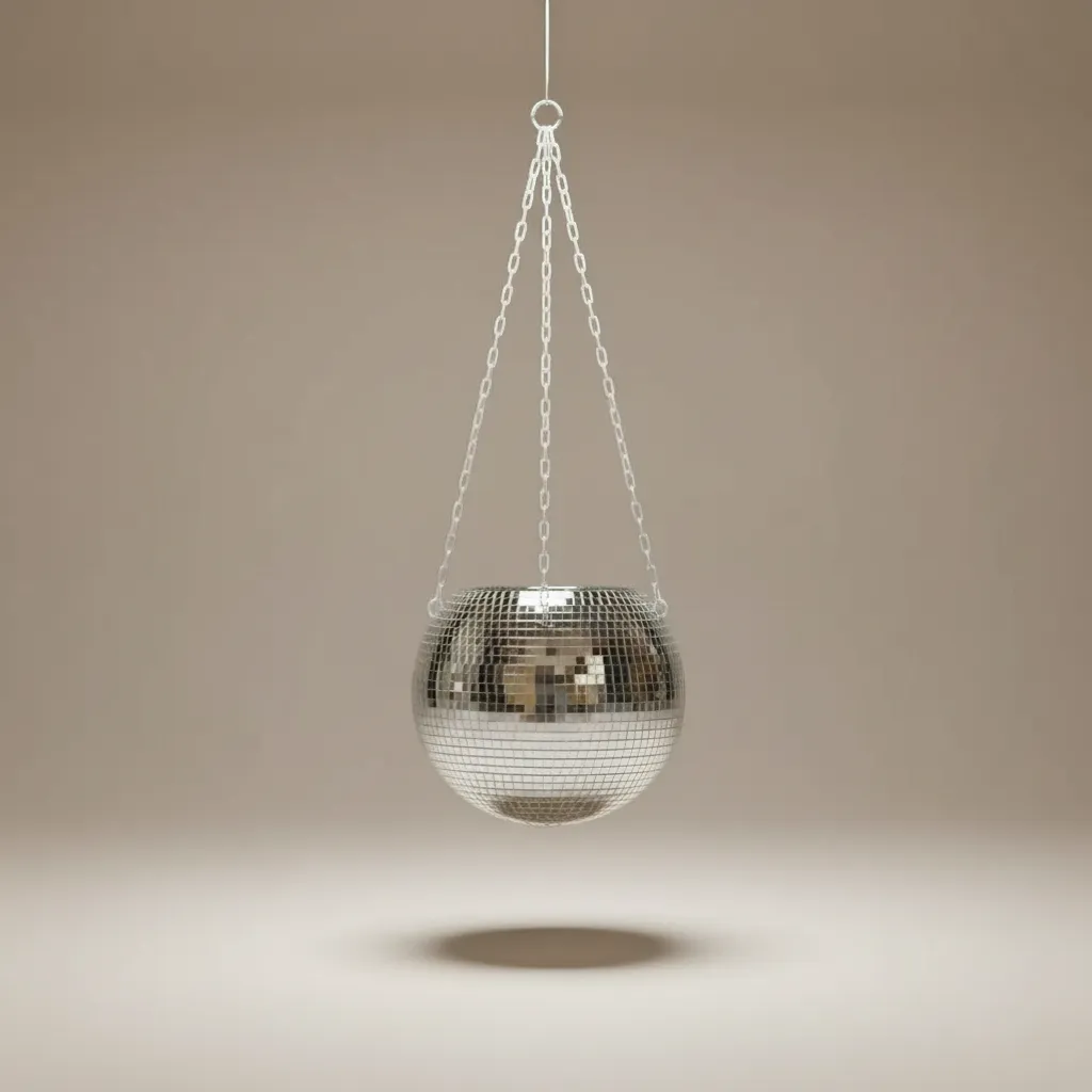 Disco Ball Hanging Planter Mirror Reflection Boho Chic Flower Pot Indoor Decor | IREN Interior-IREN Interior