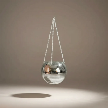 Disco Ball Hanging Planter Mirror Reflection Boho Chic Flower Pot Indoor Decor | IREN Interior-IREN Interior