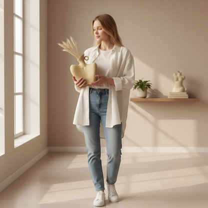 Female Form Sculpture Ceramic Vase Curvy Body Silhouette Goddess Home Decor | IREN Interior-IREN Interior