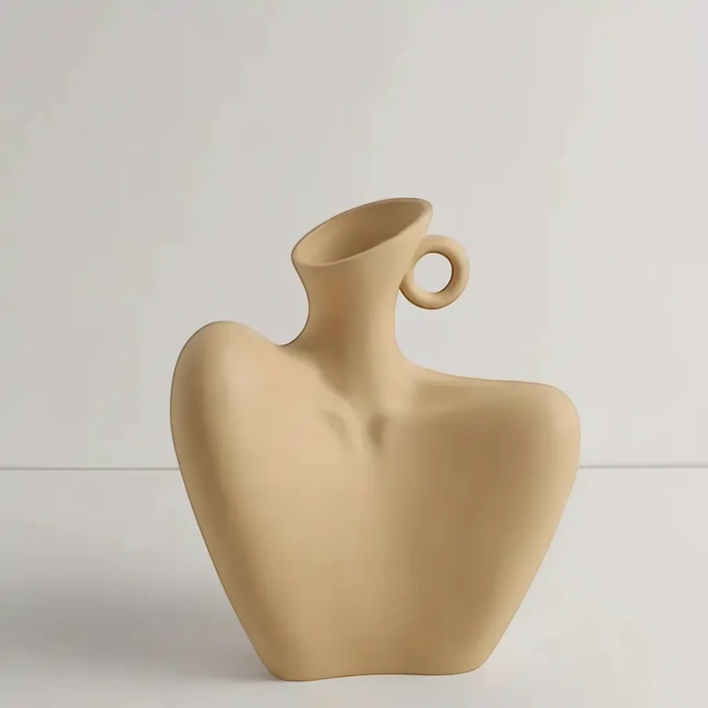 Female Form Sculpture Ceramic Vase Curvy Body Silhouette Goddess Home Decor | IREN Interior-IREN Interior