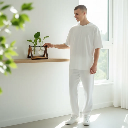 Glass and Wood Vase Planter Desktop Hydroponic Propagation Station | IREN Interior-IREN Interior