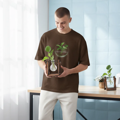 Glass and Wood Vase Planter Desktop Hydroponic Propagation Station | IREN Interior-IREN Interior