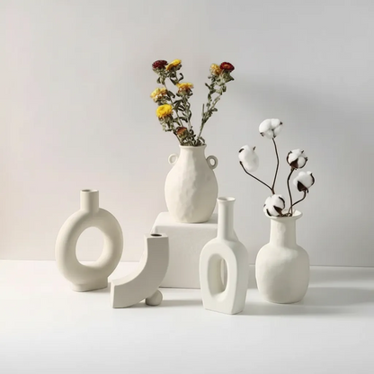Handcrafted Nordic Ceramic Vase Minimalist Textured Pottery Home Decor | IREN Interior-IREN Interior