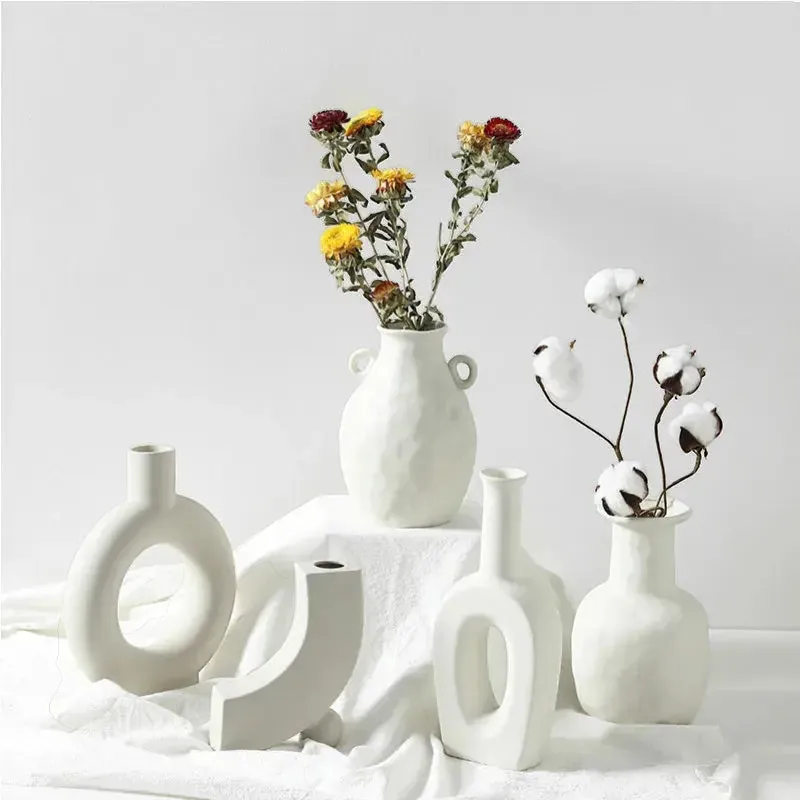 Handcrafted Nordic Ceramic Vase Minimalist Textured Pottery Home Decor | IREN Interior-IREN Interior