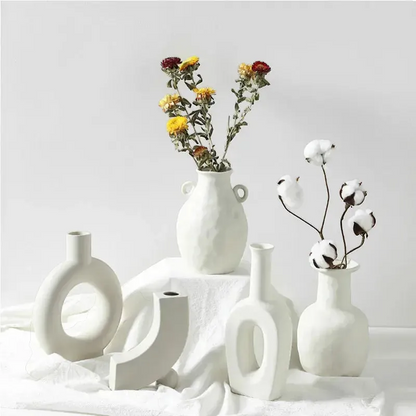 Handcrafted Nordic Ceramic Vase Minimalist Textured Pottery Home Decor | IREN Interior-IREN Interior