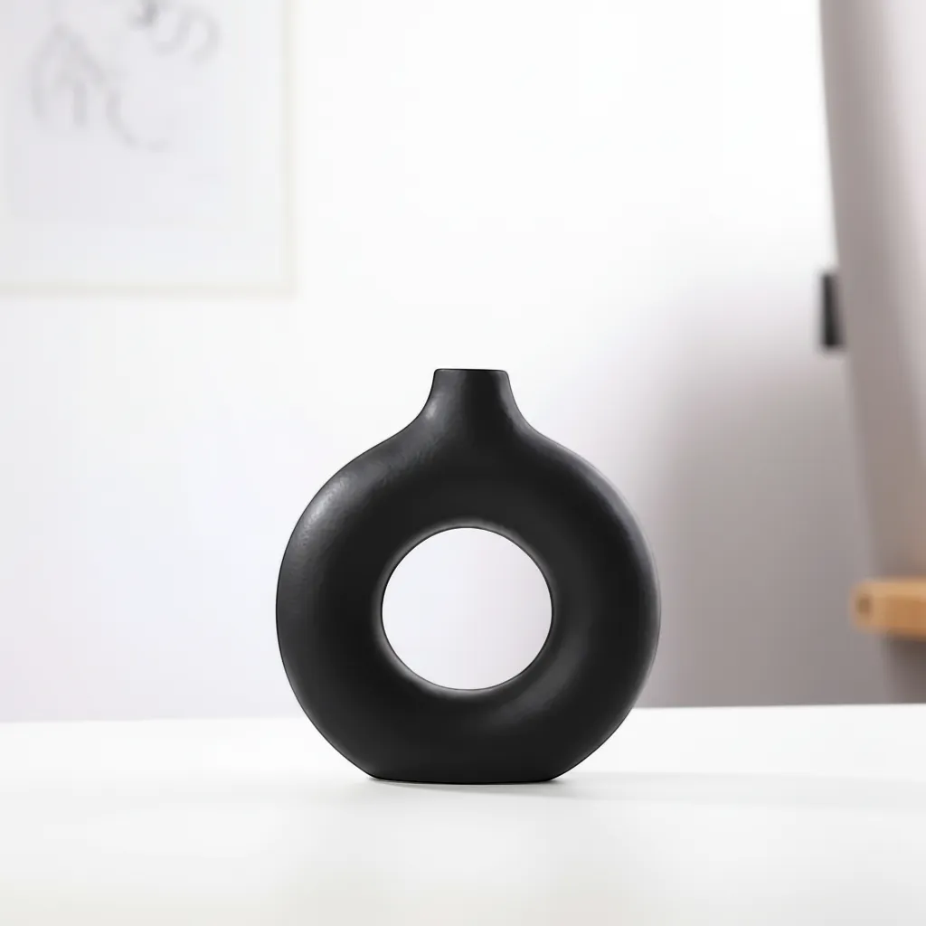 donut plant pot Stylish Ceramic Donut Vase for Home Decor – IREN Interior