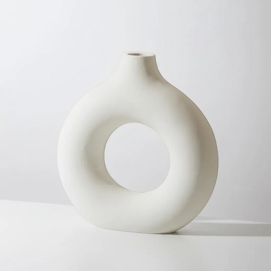 Handmade Ceramic Donut Vase Modern Circular Hollow Flower Pot Nordic Art | IREN Interior-IREN Interior