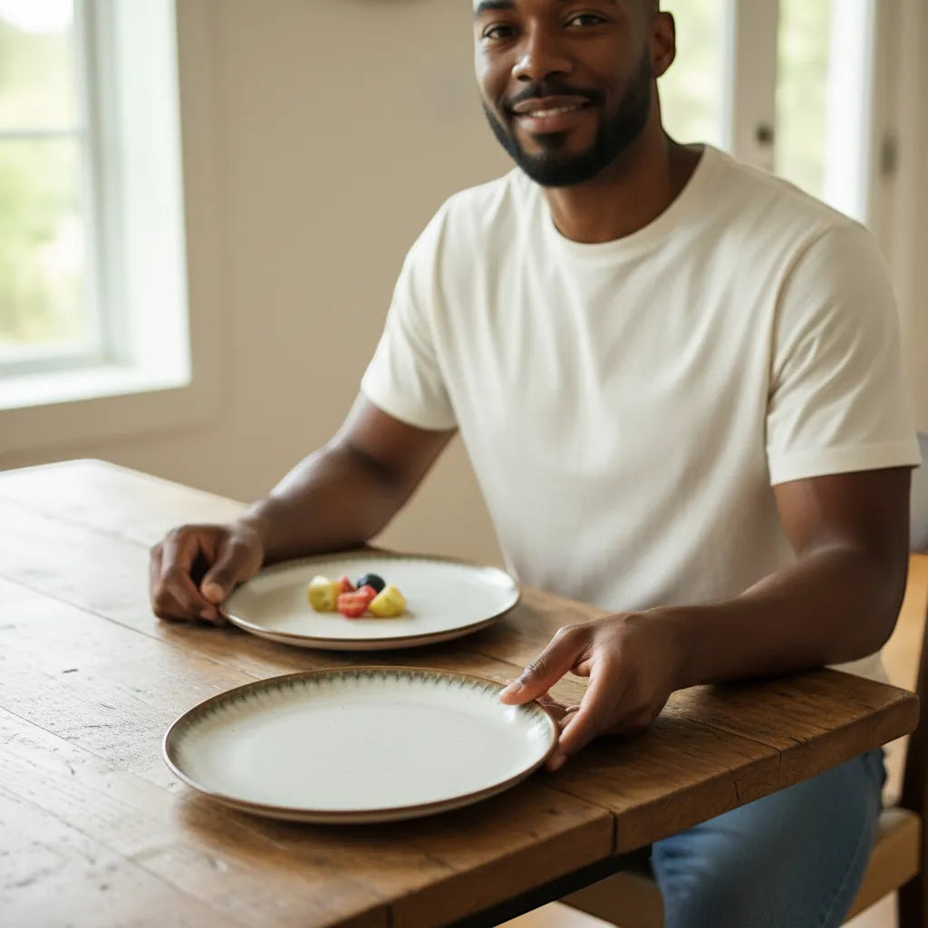 Japanese Ceramic Dinnerware Set Wabi-Sabi Stoneware Plates and Rice Bowls | IREN Interior-IREN Interior