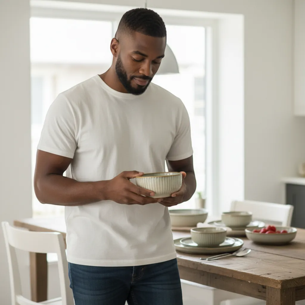 Japanese Ceramic Dinnerware Set Wabi-Sabi Stoneware Plates and Rice Bowls | IREN Interior-IREN Interior