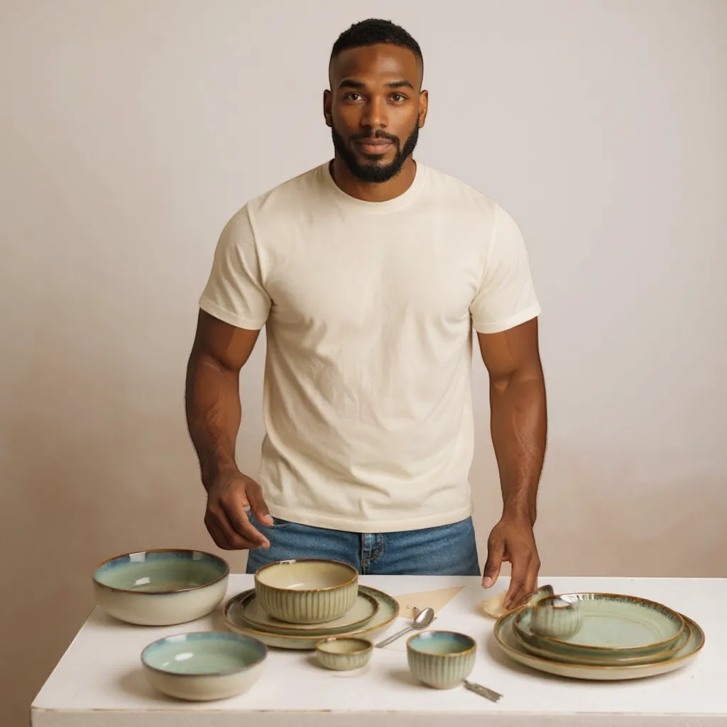 Japanese Ceramic Dinnerware Set Wabi-Sabi Stoneware Plates and Rice Bowls | IREN Interior-IREN Interior
