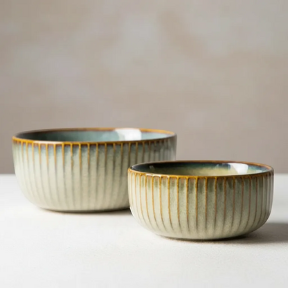 Japanese Ceramic Dinnerware Set Wabi-Sabi Stoneware Plates and Rice Bowls | IREN Interior-IREN Interior