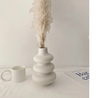 Large Ceramic Donut Vase Modern Circular Hollow Sculpture Minimalist Home Decor | IREN Interior-IREN Interior