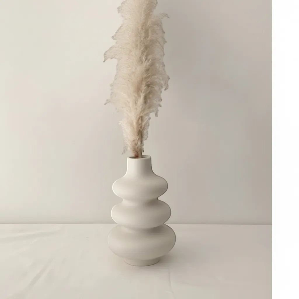 Large Ceramic Donut Vase Modern Circular Hollow Sculpture Minimalist Home Decor | IREN Interior-IREN Interior