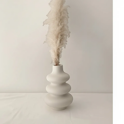 Large Ceramic Donut Vase Modern Circular Hollow Sculpture Minimalist Home Decor | IREN Interior-IREN Interior