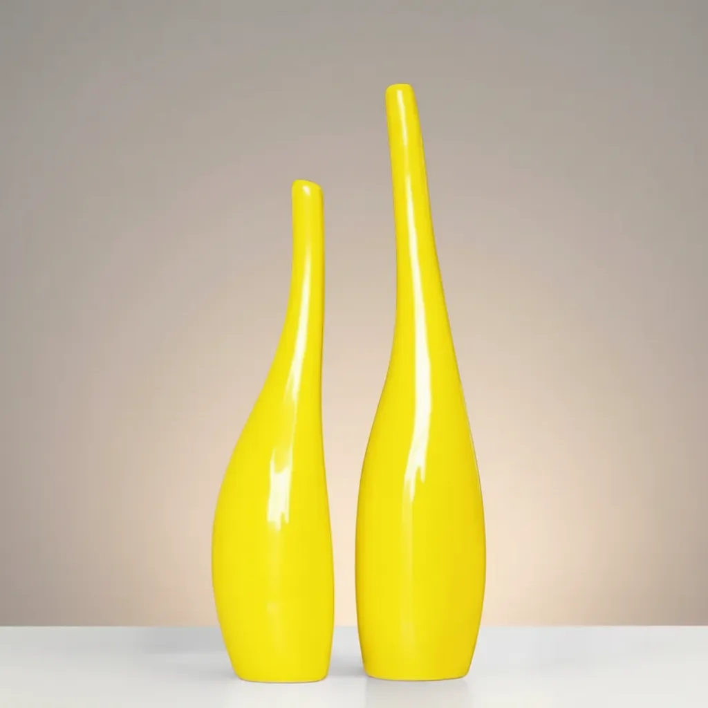 Luxury Nordic Gold Plating Ceramic Vase Set Modern Curved Bottle Decor | IREN Interior-IREN Interior