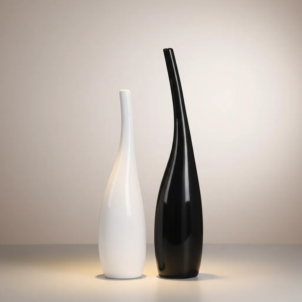 Luxury Nordic Gold Plating Ceramic Vase Set Modern Curved Bottle Decor | IREN Interior-IREN Interior