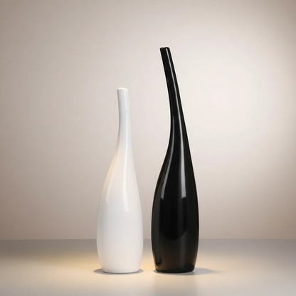 Luxury Nordic Gold Plating Ceramic Vase Set Modern Curved Bottle Decor | IREN Interior-IREN Interior