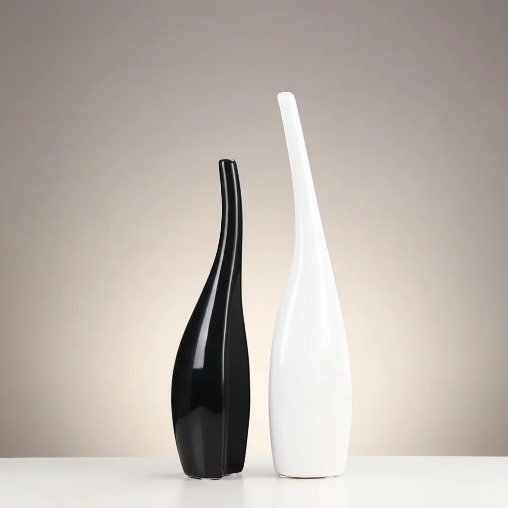 Luxury Nordic Gold Plating Ceramic Vase Set Modern Curved Bottle Decor | IREN Interior-IREN Interior