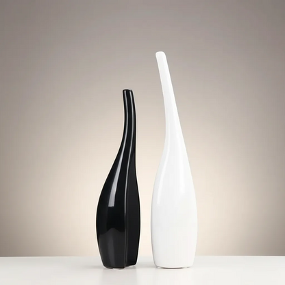 Luxury Nordic Gold Plating Ceramic Vase Set Modern Curved Bottle Decor | IREN Interior-IREN Interior