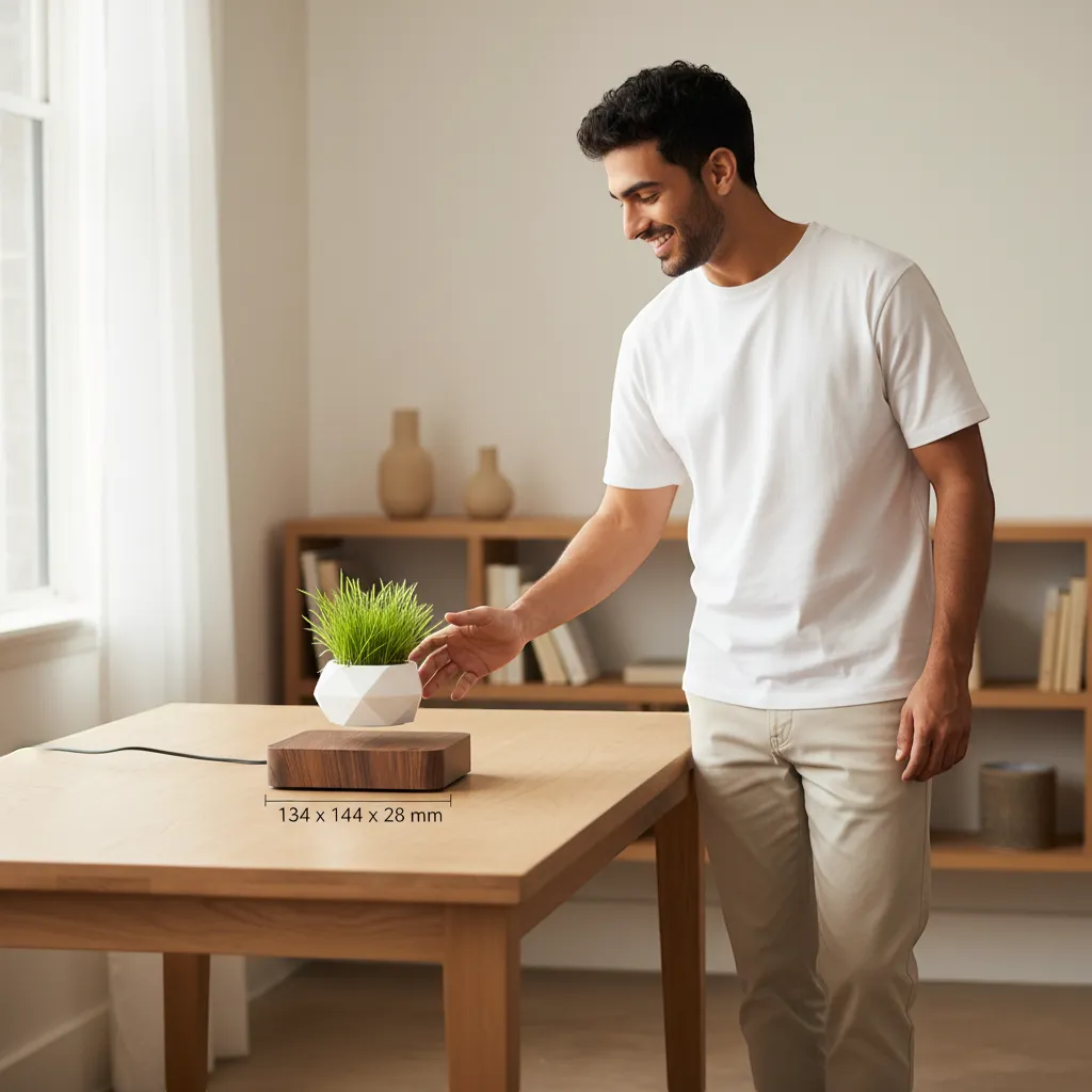 Magnetic Levitation Floating Plant Pot Anti-Gravity Rotating Bonsai Decor | IREN Interior-IREN Interior