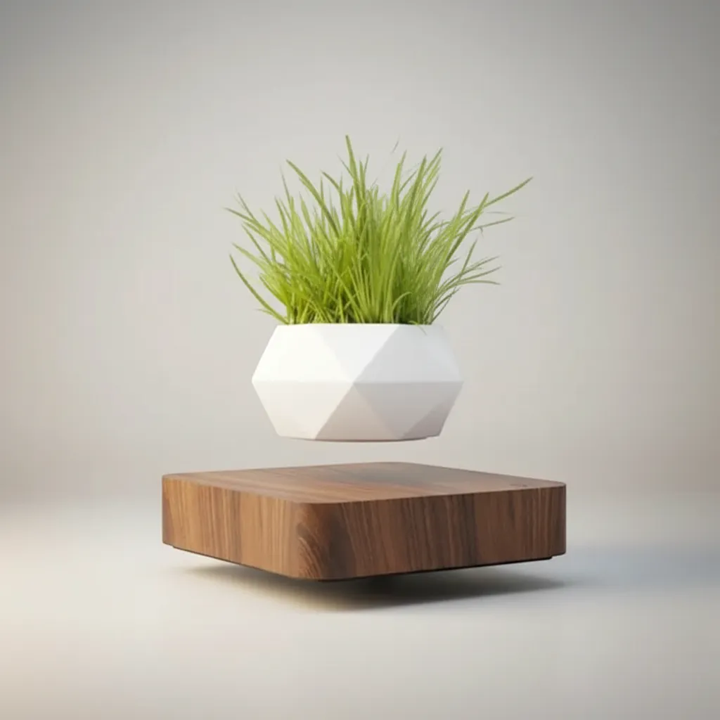 Magnetic Levitation Floating Plant Pot Anti-Gravity Rotating Bonsai Decor | IREN Interior-IREN Interior
