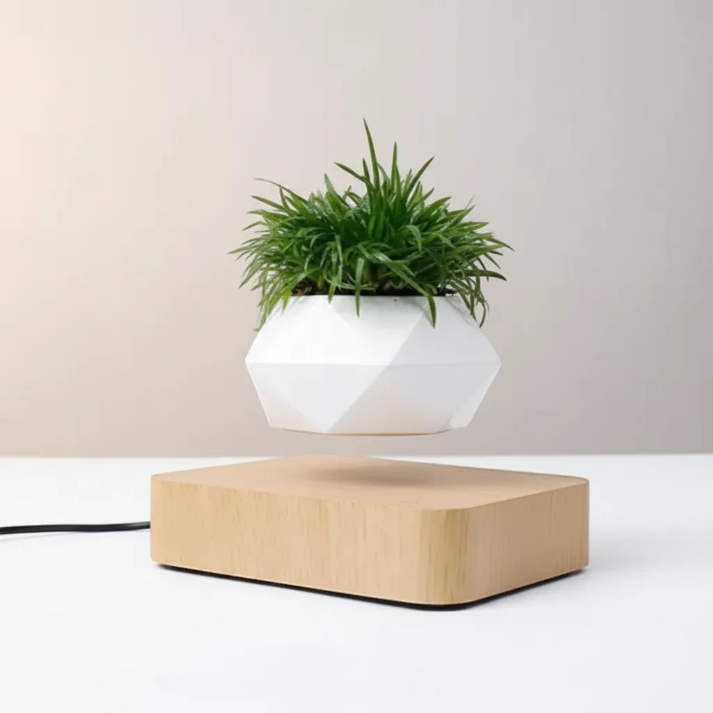 Magnetic Levitation Floating Plant Pot Anti-Gravity Rotating Bonsai Decor | IREN Interior-IREN Interior