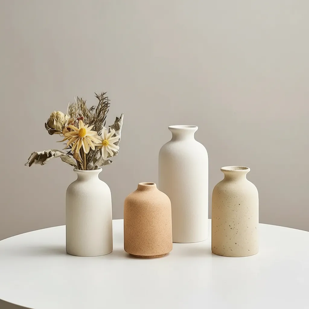 Modern Minimalist Ceramic Vase Nordic Home Decor Centerpiece for Flowers | IREN Interior-IREN Interior