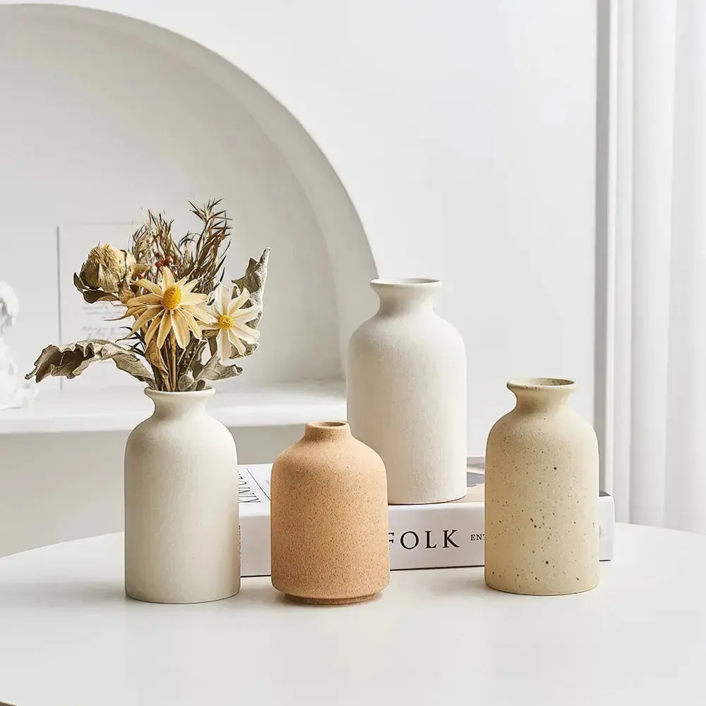 Modern Minimalist Ceramic Vase Nordic Home Decor Centerpiece for Flowers | IREN Interior-IREN Interior