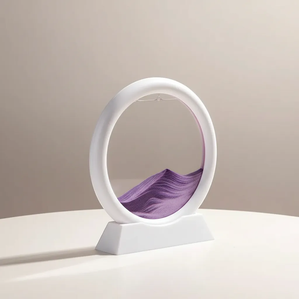 Moving Sand Art Picture 3D Dynamic Deep Sea Sandscape Round Glass Flowing Sand Decor | IREN Interior-IREN Interior