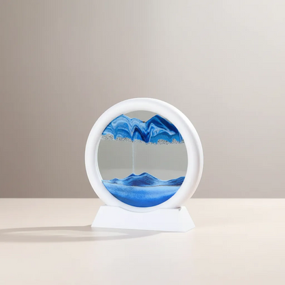 Moving Sand Art Picture 3D Dynamic Deep Sea Sandscape Round Glass Flowing Sand Decor | IREN Interior-IREN Interior