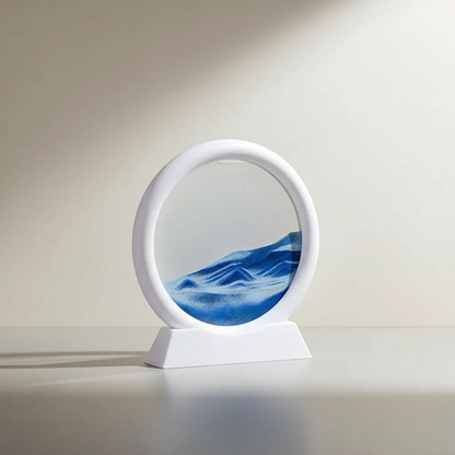 Moving Sand Art Picture 3D Dynamic Deep Sea Sandscape Round Glass Flowing Sand Decor | IREN Interior-IREN Interior