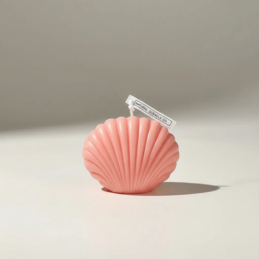 Natural Shell Candle Handmade Soy Wax Aesthetic Coastal Home Decor Gift | IREN Interior-IREN Interior