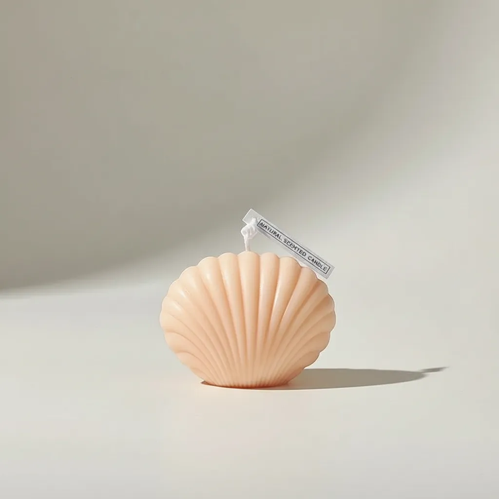 Natural Shell Candle Handmade Soy Wax Aesthetic Coastal Home Decor Gift | IREN Interior-IREN Interior
