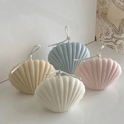 Natural Shell Candle Handmade Soy Wax Aesthetic Coastal Home Decor Gift | IREN Interior-IREN Interior