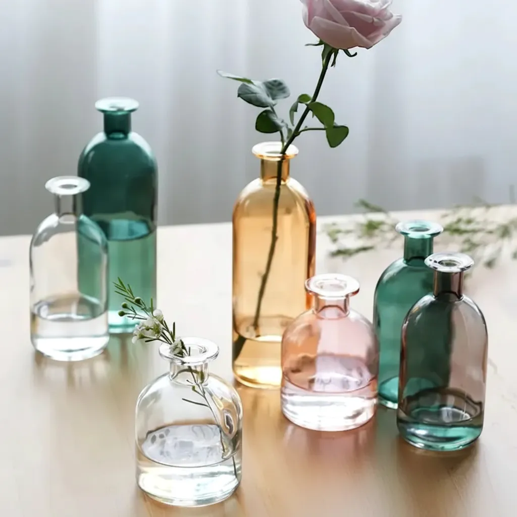 Nordic Clear Glass Flower Vase Minimalist Hydroponic Floral Centerpiece | IREN Interior-IREN Interior