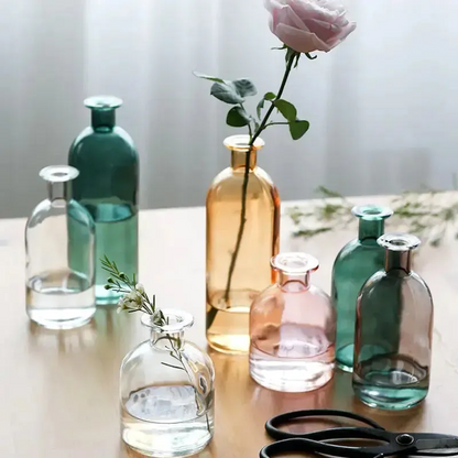 Nordic Clear Glass Flower Vase Minimalist Hydroponic Floral Centerpiece | IREN Interior-IREN Interior