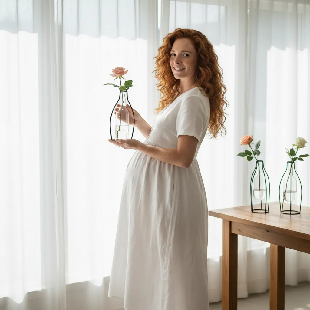 Nordic Style Iron Flower Vase Geometric Minimalist Metal Wire Frame Centerpiece | IREN Interior-IREN Interior
