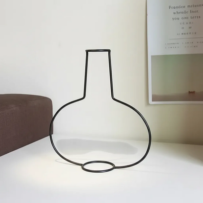 Nordic Style Iron Flower Vase Geometric Minimalist Metal Wire Frame Centerpiece | IREN Interior-IREN Interior