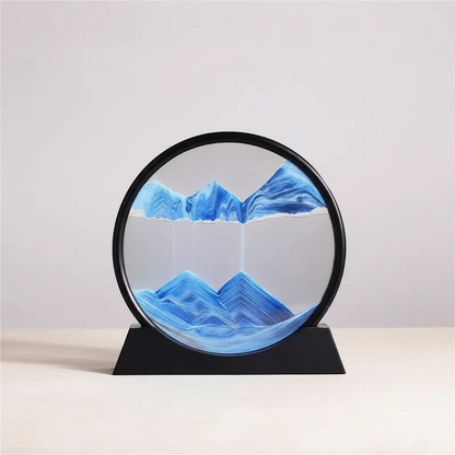 Round 3D Moving Sand Art Glass Deep Sea Sandscape Motion Display Decor | IREN Interior-IREN Interior