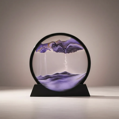 Round 3D Moving Sand Art Glass Deep Sea Sandscape Motion Display Decor | IREN Interior-IREN Interior
