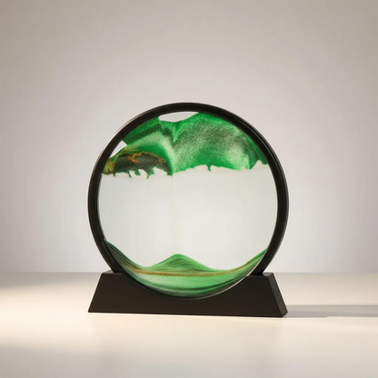 Round 3D Moving Sand Art Glass Deep Sea Sandscape Motion Display Decor | IREN Interior-IREN Interior