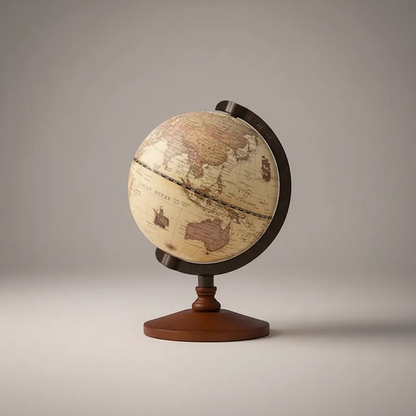 Vintage 14cm World Globe Desktop Map – Retro Educational Decor | IREN Interior-IREN Interior