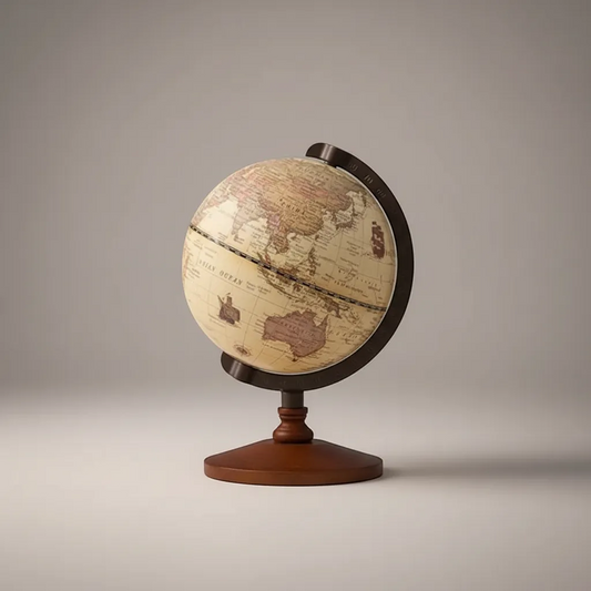 Vintage 14cm World Globe Desktop Map – Retro Educational Decor | IREN Interior-IREN Interior