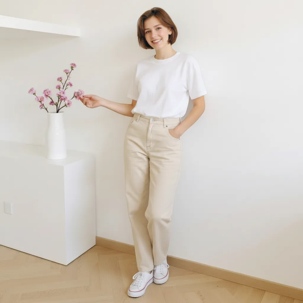 White Ceramic Vase with Hemp Rope Detail Minimalist Japandi Home Decor | IREN Interior-IREN Interior