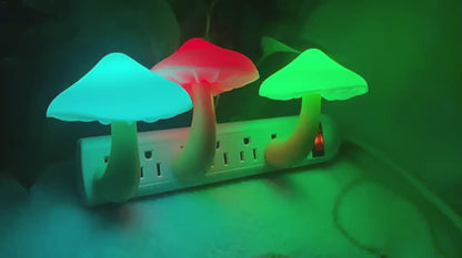LED Mushroom Night Light Smart Dusk-to-Dawn Sensor Enchanted Forest Decor | IREN Interior