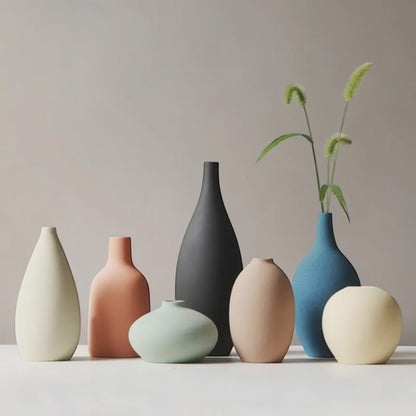 Nordic Ceramic Art Vase Minimalist Architectural Sculpture Flower Pot | IREN Interior