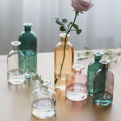 Nordic Clear Glass Flower Vase Minimalist Hydroponic Floral Centerpiece | IREN Interior