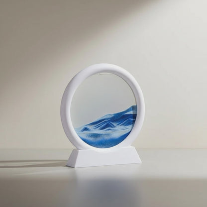 Moving Sand Art Picture 3D Dynamic Deep Sea Sandscape Round Glass Flowing Sand Decor | IREN Interior